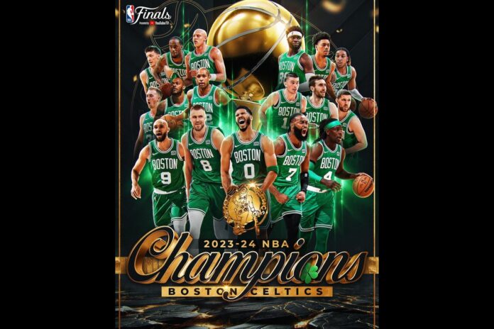 The Boston Celtics clinched their 18th NBA championship with a 106-88 victory over the Dallas Mavericks, led by Jayson Tatum. nba/Instagram