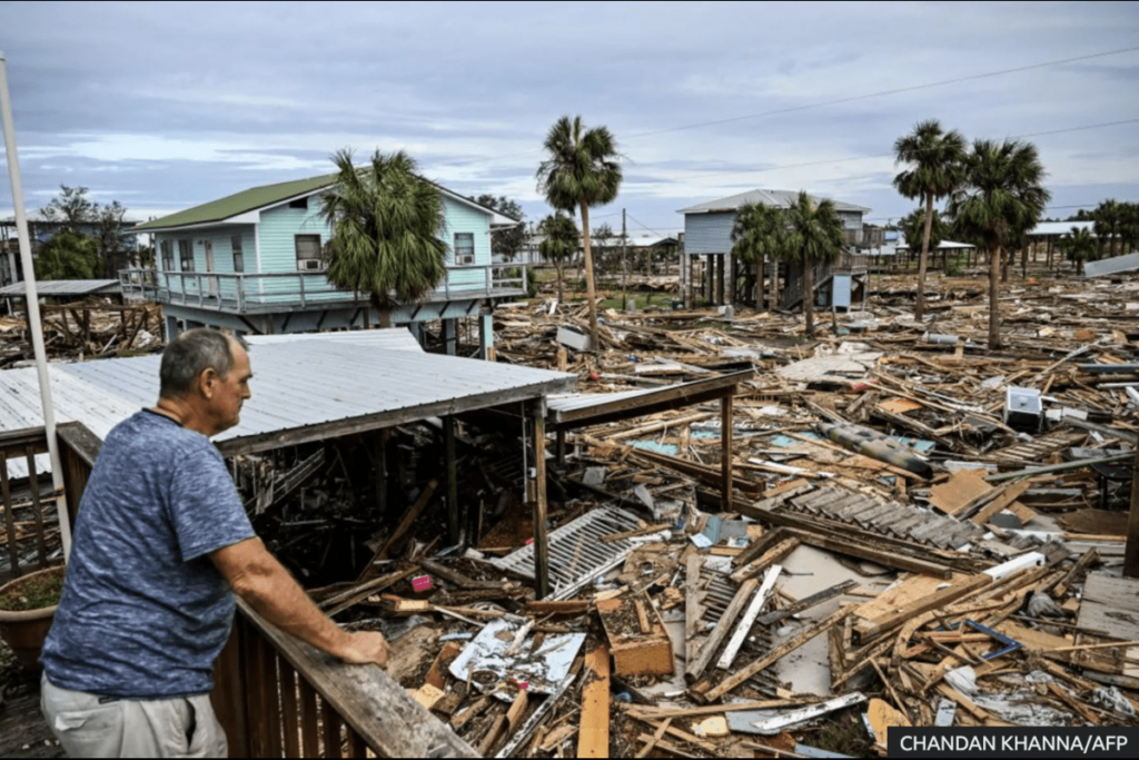 Hurricane Helene made landfall in Horseshoe Beach, Florida, on 26 September. Chandan Khanna/AFP