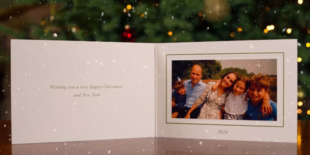 Prince William and Kate Middleton have revealed their 2024 Christmas card. Will Warr/KensingtonRoyal/X